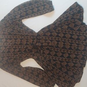 Everly Block Print Black and Tan Mini Dress Sz. M